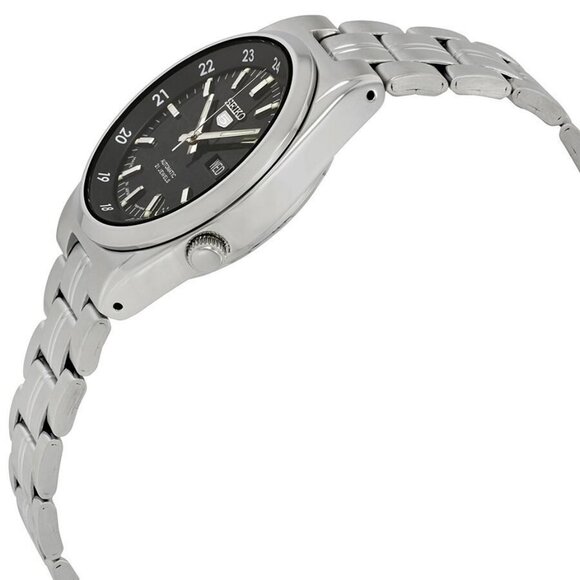 NWT Authentic Seiko Series 5 Automatic Date-Day Black Dial Men's Watch - Picture 2 of 3